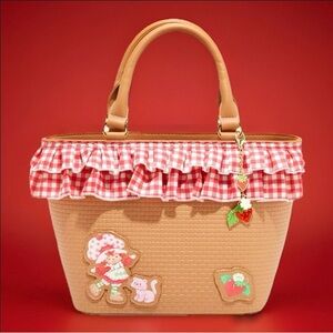 Strawberry Shortcake Gingham Basket Crossbody Bag